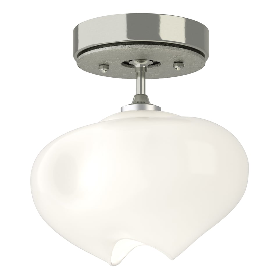 Ume 1-Light Semi-Flush Mount by Hubbardton Forge with Frosted Glass Shade and Dimmable Capability