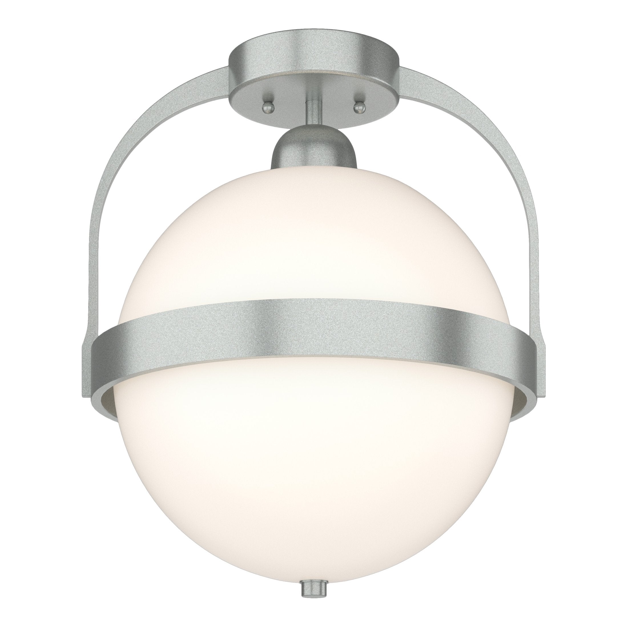 Hubbardton Forge Atlas Semi-Flush Ceiling Light Fixture, Handcrafted Steel & Opal Glass, 100W E26