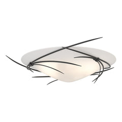 Hubbardton Forge Wisp 1-Light Semi-Flush Ceiling Fixture, Opal Glass Shade, Handcrafted Design