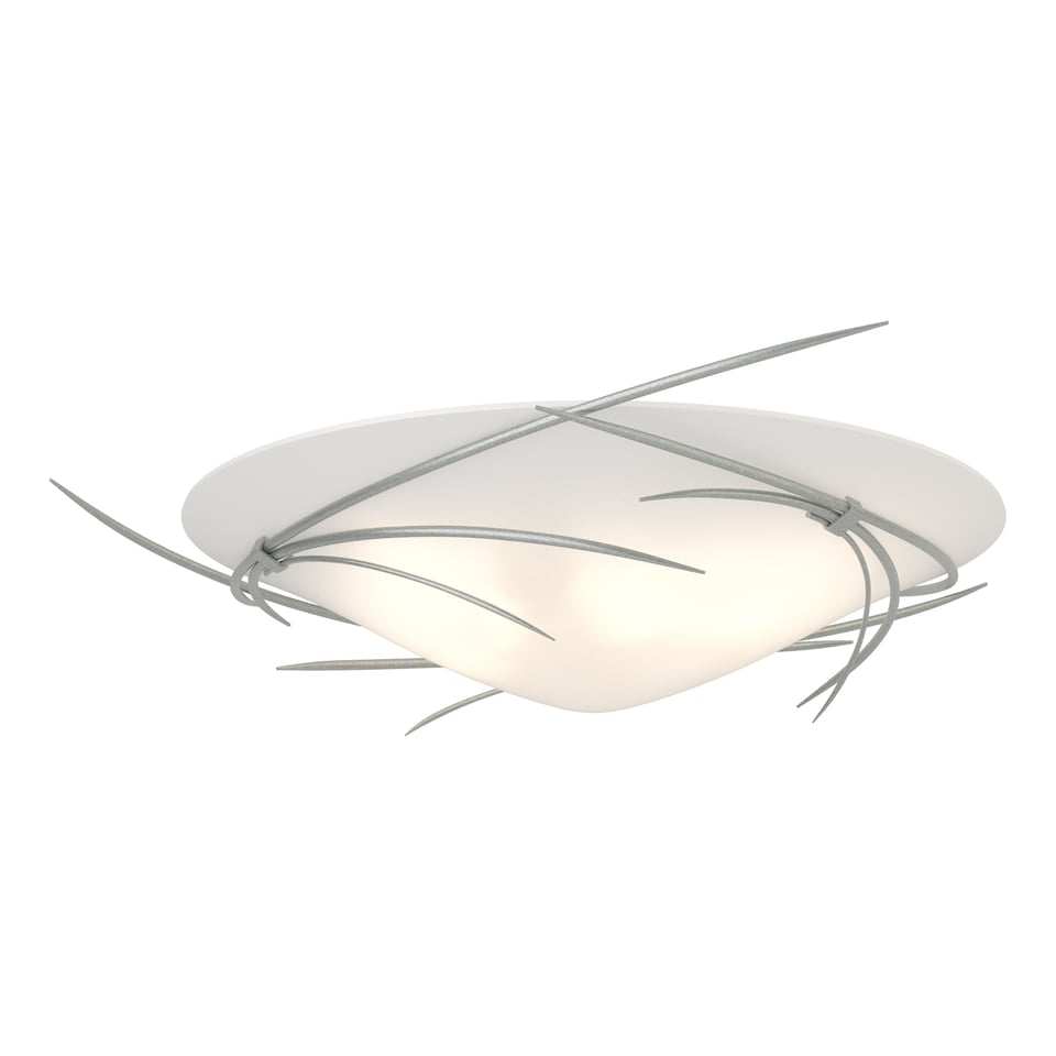 Hubbardton Forge Wisp 1-Light Semi-Flush Ceiling Fixture, Opal Glass Shade, Handcrafted Design