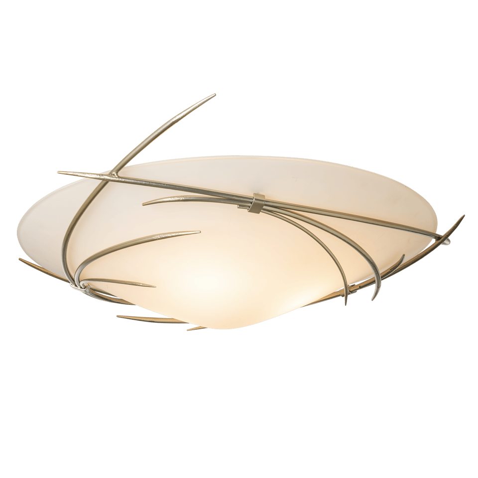 Hubbardton Forge Wisp 1-Light Semi-Flush Ceiling Fixture, Opal Glass Shade, Handcrafted Design