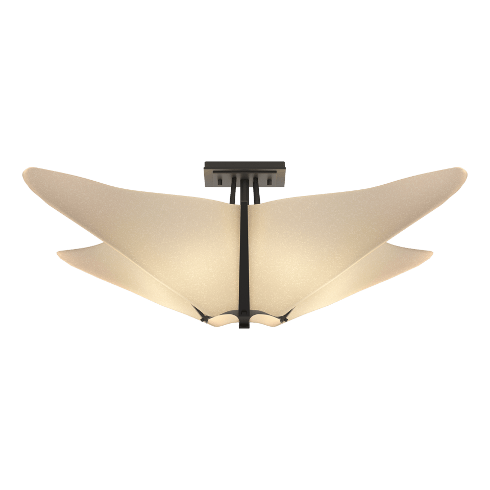 Hubbardton Forge Kirigami Semi-Flush Light Fixture, 4-Light, Dimmable, Handcrafted in Vermont