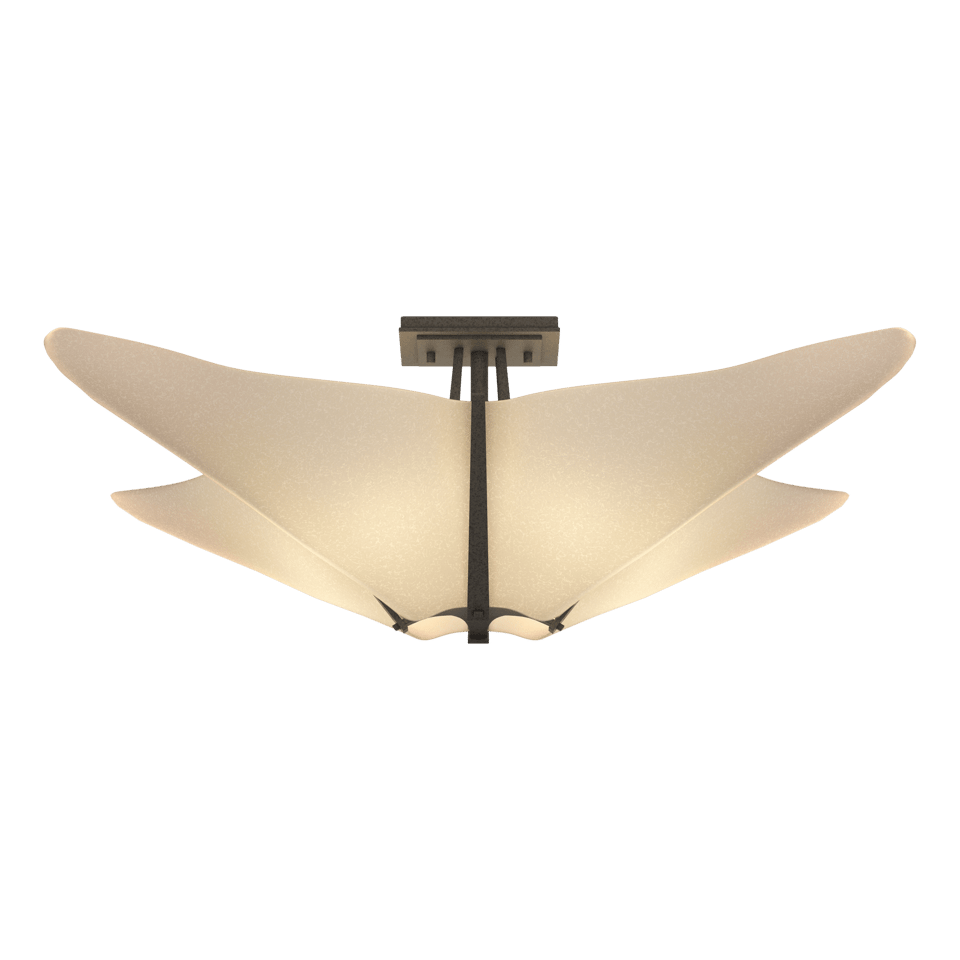 Hubbardton Forge Kirigami Semi-Flush Light Fixture, 4-Light, Dimmable, Handcrafted in Vermont