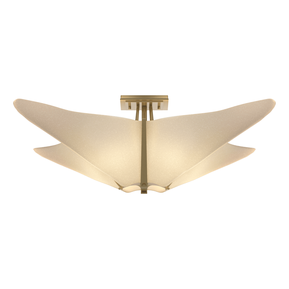 Hubbardton Forge Kirigami Semi-Flush Light Fixture, 4-Light, Dimmable, Handcrafted in Vermont