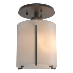 Exos Round Semi-Flush Light Fixture by Hubbardton Forge - Modern Hand-Forged Steel Design, Dimmable, Multiple Finishes