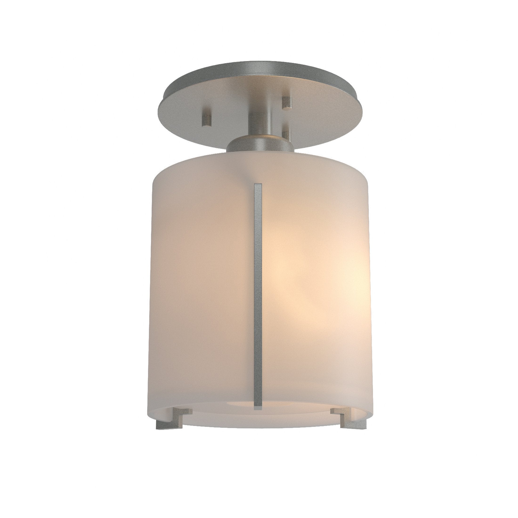 Exos Round Semi-Flush Light Fixture by Hubbardton Forge - Modern Hand-Forged Steel Design, Dimmable, Multiple Finishes