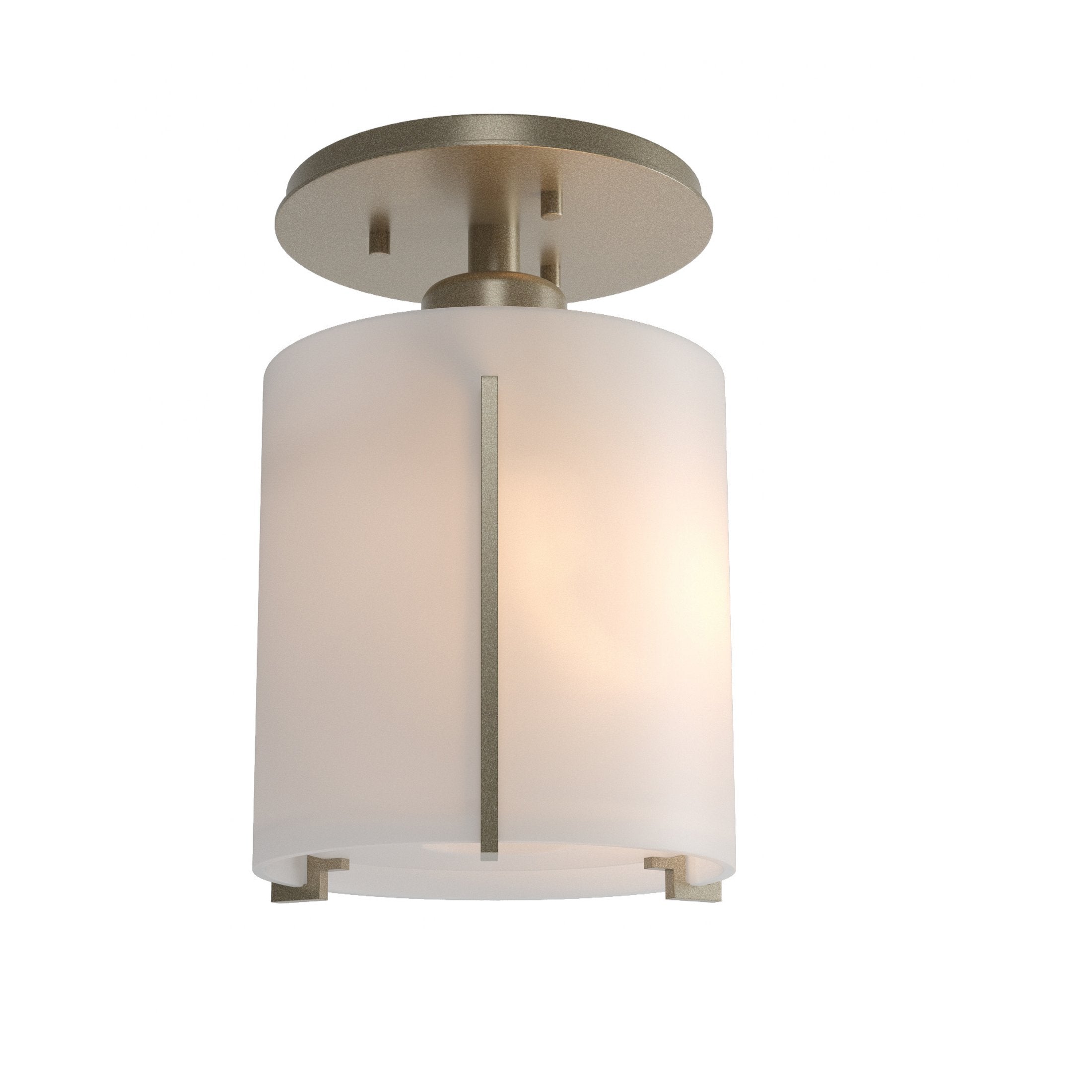 Exos Round Semi-Flush Light Fixture by Hubbardton Forge - Modern Hand-Forged Steel Design, Dimmable, Multiple Finishes