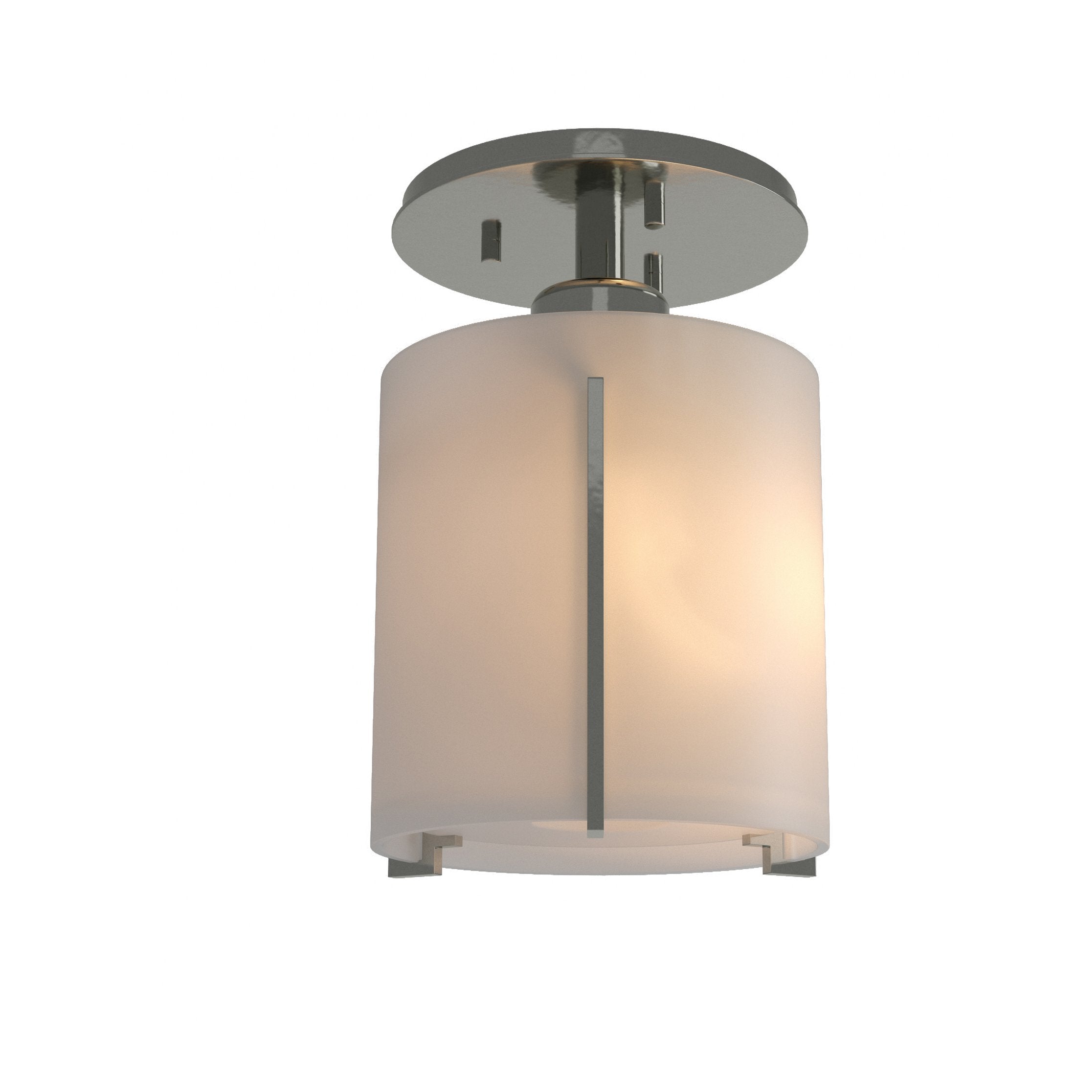 Exos Round Semi-Flush Light Fixture by Hubbardton Forge - Modern Hand-Forged Steel Design, Dimmable, Multiple Finishes