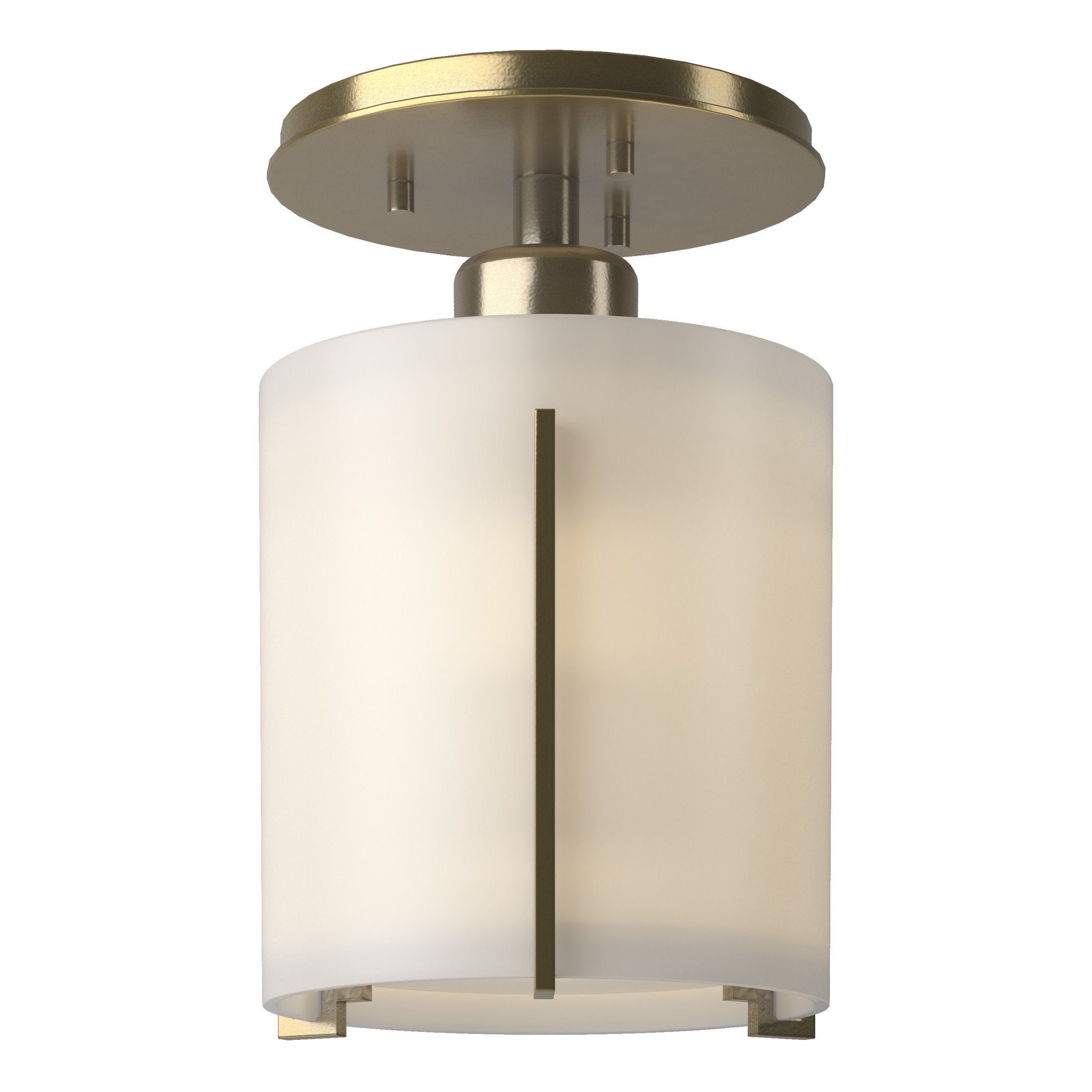 Exos Round Semi-Flush Light Fixture by Hubbardton Forge - Modern Hand-Forged Steel Design, Dimmable, Multiple Finishes