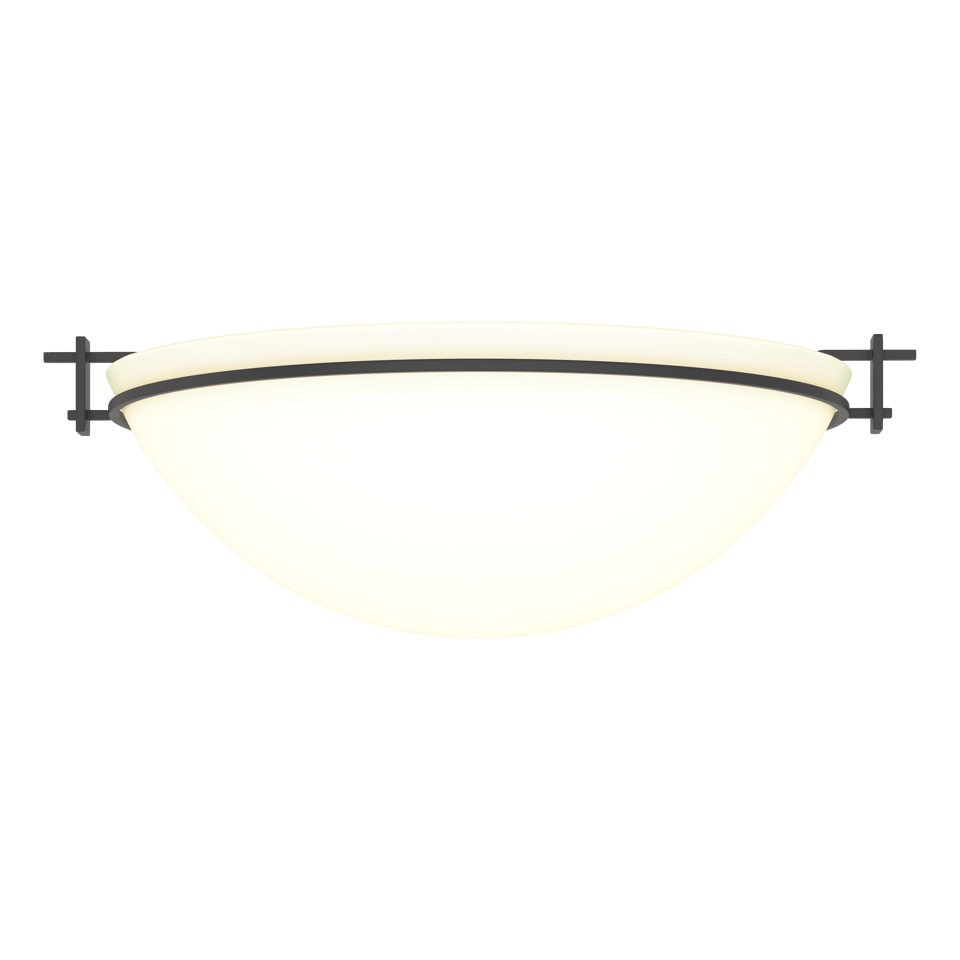 Hubbardton Forge Moonband Large Semi-Flush Light Fixture, Dimmable, Opal Glass, Custom Finishes