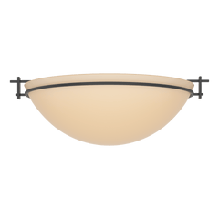 Hubbardton Forge Moonband Large Semi-Flush Light Fixture, Dimmable, Opal Glass, Custom Finishes