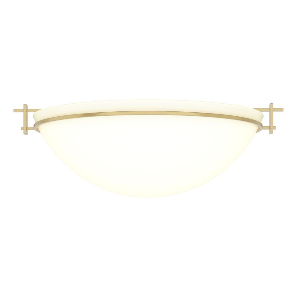 Hubbardton Forge Moonband Large Semi-Flush Light Fixture, Dimmable, Opal Glass, Custom Finishes