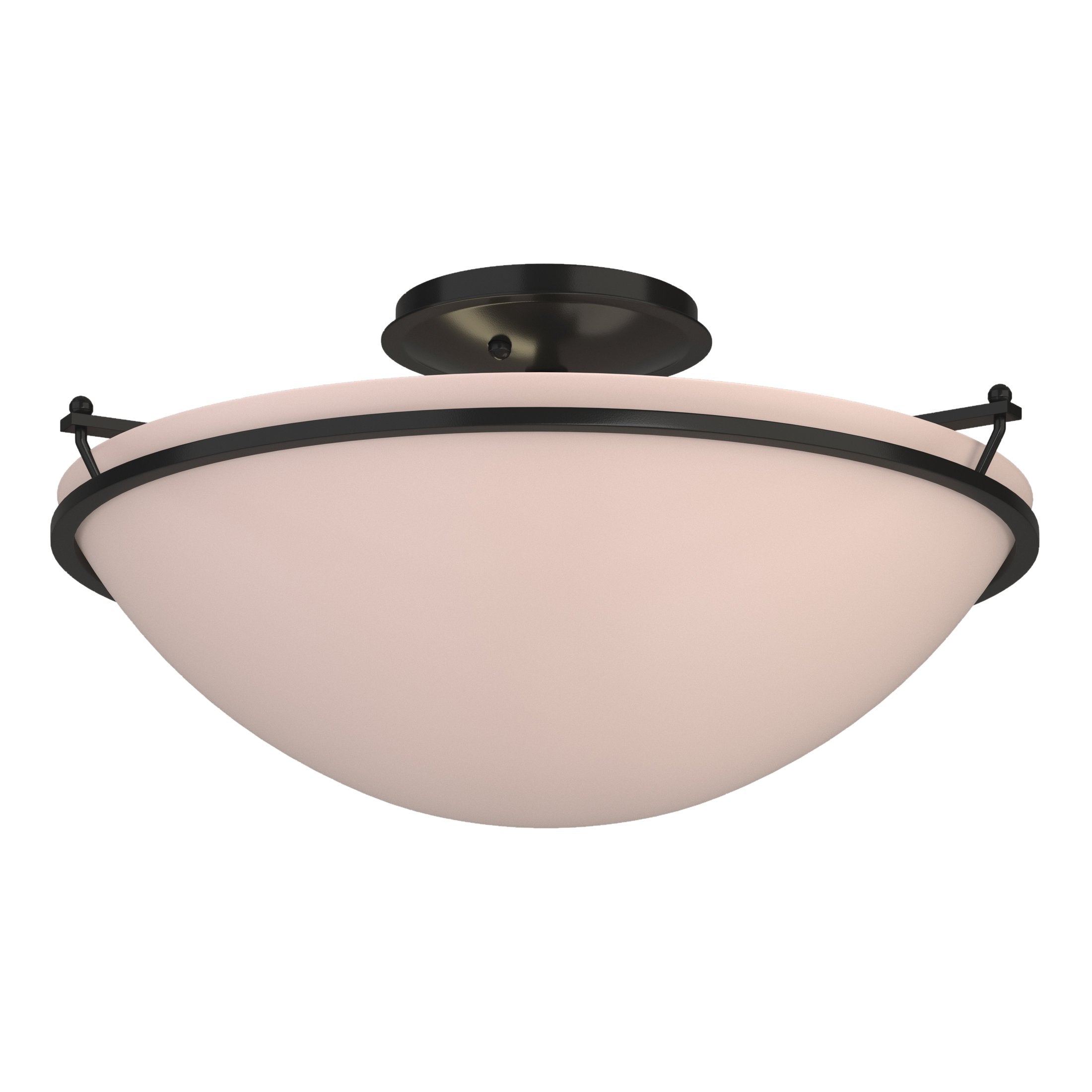 Hubbardton Forge 124304 Plain Large Semi-Flush Mount, Handcrafted Opal Glass Shade, 100W Dimmable Lighting