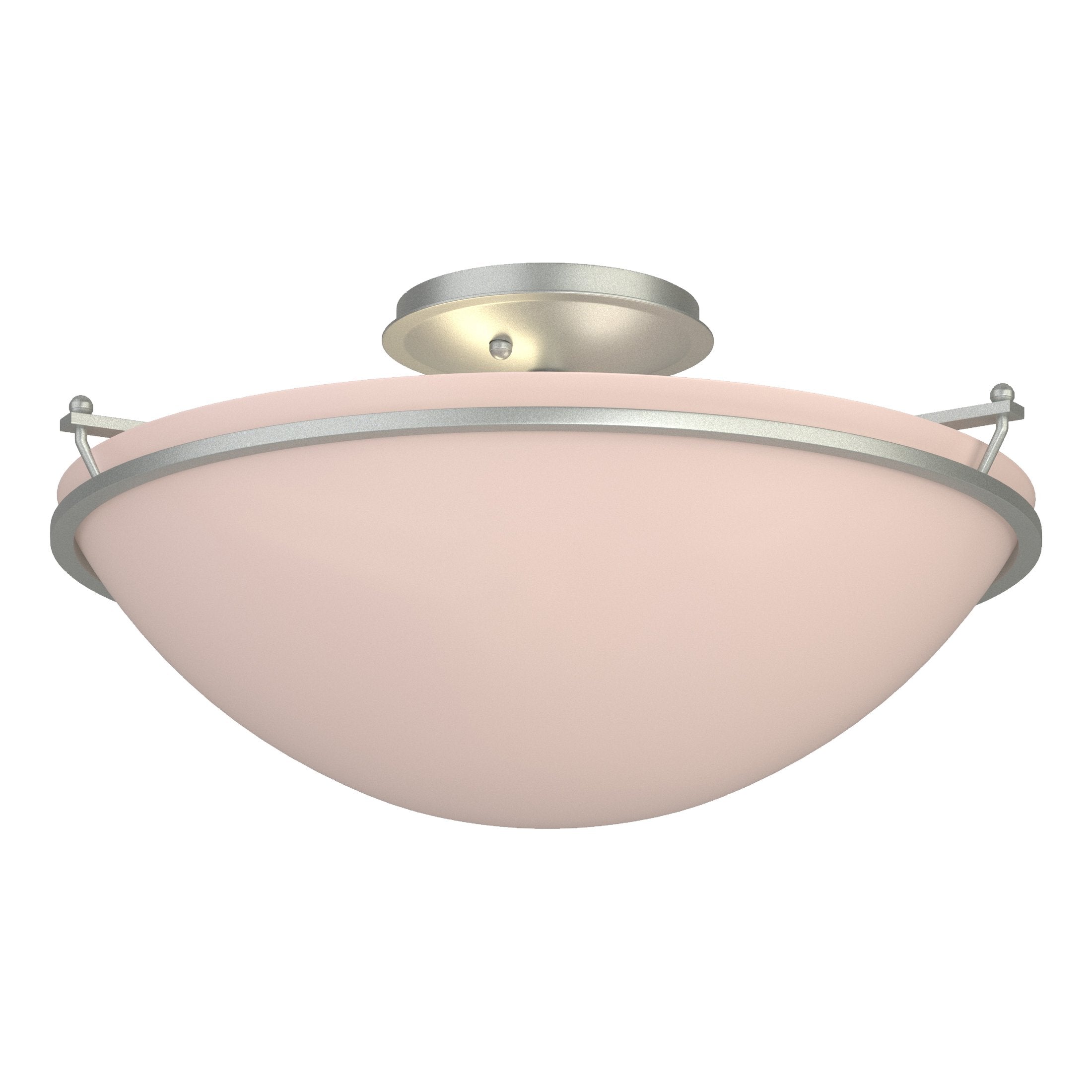 Hubbardton Forge 124304 Plain Large Semi-Flush Mount, Handcrafted Opal Glass Shade, 100W Dimmable Lighting