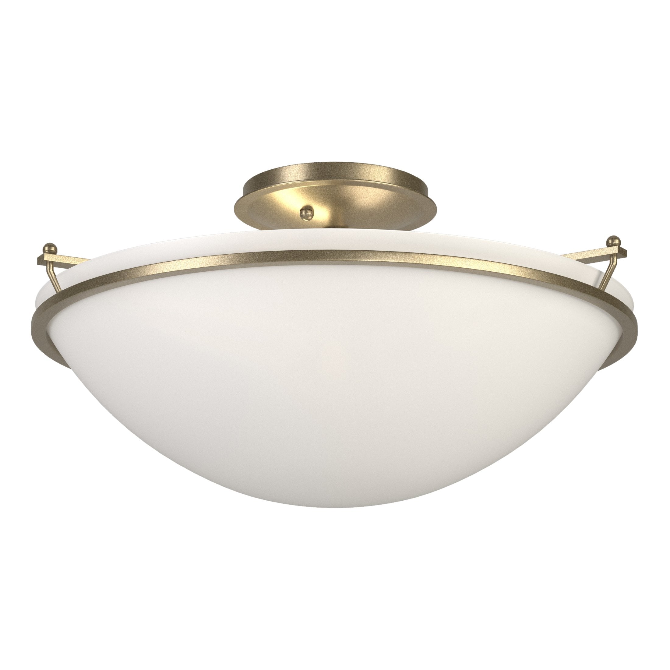 Hubbardton Forge 124304 Plain Large Semi-Flush Mount, Handcrafted Opal Glass Shade, 100W Dimmable Lighting