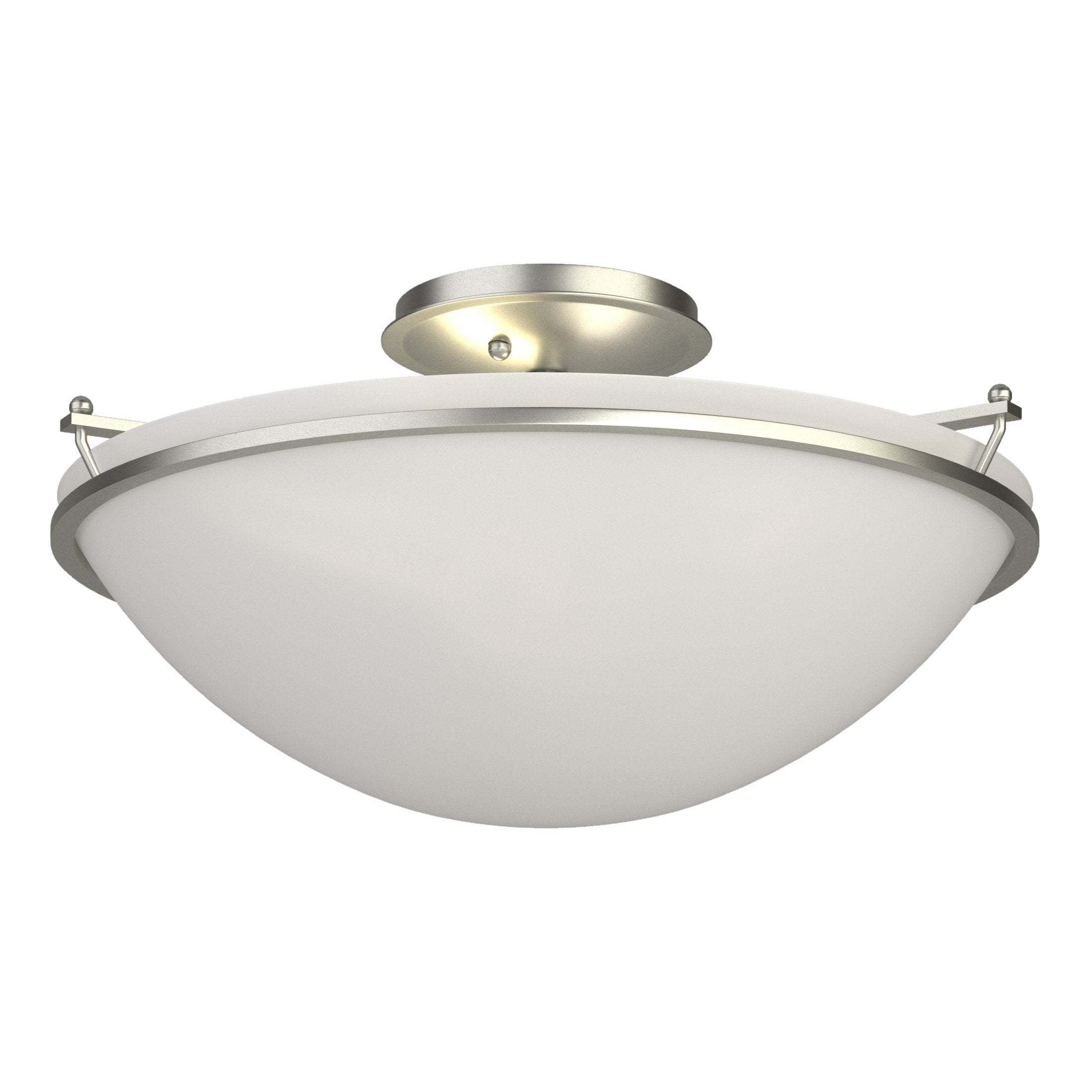 Hubbardton Forge 124304 Plain Large Semi-Flush Mount, Handcrafted Opal Glass Shade, 100W Dimmable Lighting