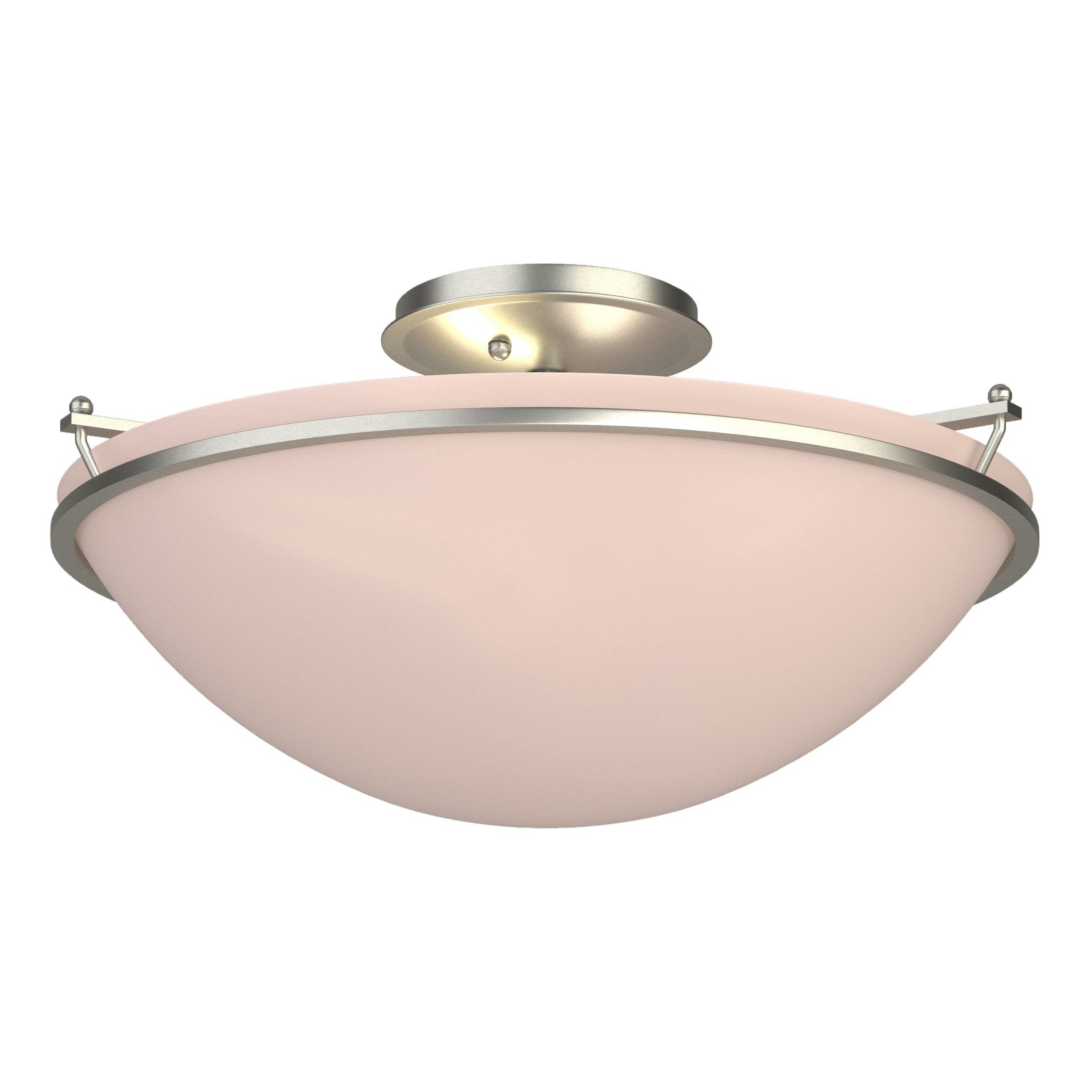 Hubbardton Forge 124304 Plain Large Semi-Flush Mount, Handcrafted Opal Glass Shade, 100W Dimmable Lighting