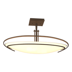 Mackintosh Semi-Flush Ceiling Fixture by Hubbardton Forge | Elegant Art Nouveau Design with Opal Glass Shade