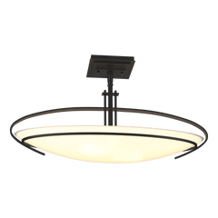 Mackintosh Semi-Flush Ceiling Fixture by Hubbardton Forge | Elegant Art Nouveau Design with Opal Glass Shade