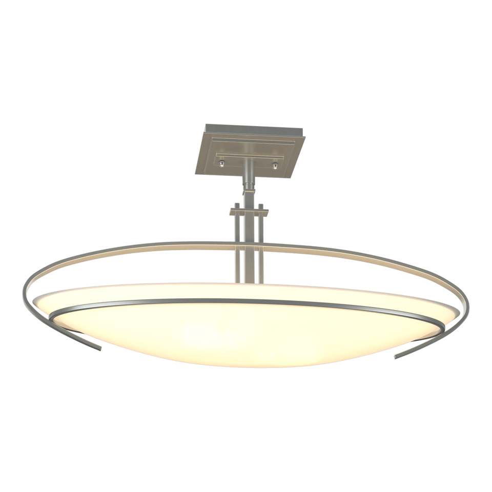 Mackintosh Semi-Flush Ceiling Fixture by Hubbardton Forge | Elegant Art Nouveau Design with Opal Glass Shade