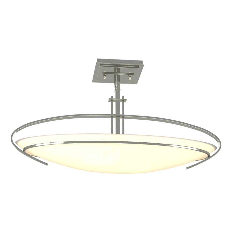 Mackintosh Semi-Flush Ceiling Fixture by Hubbardton Forge | Elegant Art Nouveau Design with Opal Glass Shade