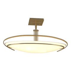 Mackintosh Semi-Flush Ceiling Fixture by Hubbardton Forge | Elegant Art Nouveau Design with Opal Glass Shade