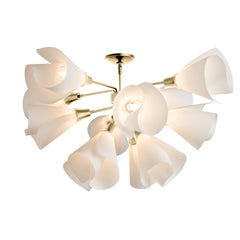 Mobius 12-Light Semi-Flush Fixture by Hubbardton Forge with Frosted Glass Shade and Dimmable Design