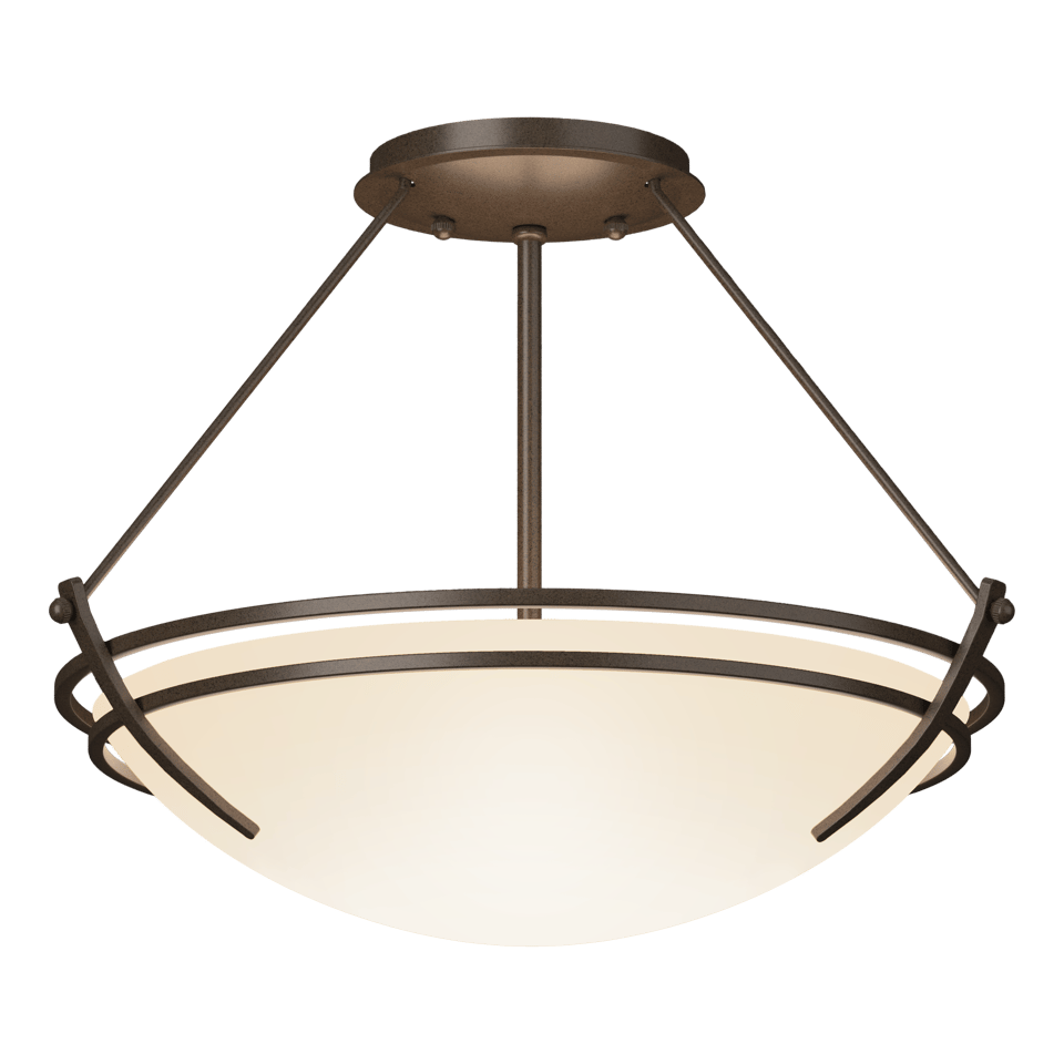 Hubbardton Forge Presidio Tryne 2-Light Semi-Flush Mount - Dimmable, Multiple Finish Options, Artisan Crafted