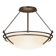 Hubbardton Forge Presidio Tryne 2-Light Semi-Flush Mount - Dimmable, Multiple Finish Options, Artisan Crafted