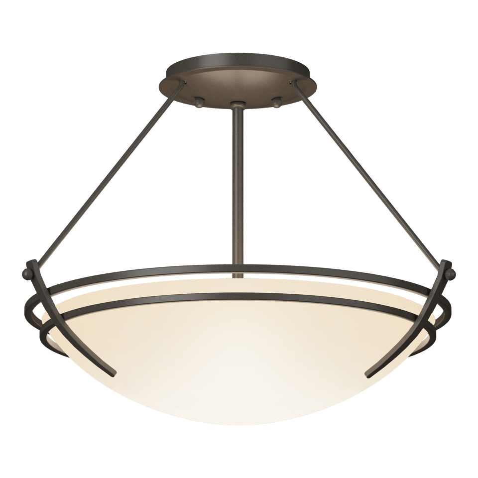 Hubbardton Forge Presidio Tryne 2-Light Semi-Flush Mount - Dimmable, Multiple Finish Options, Artisan Crafted