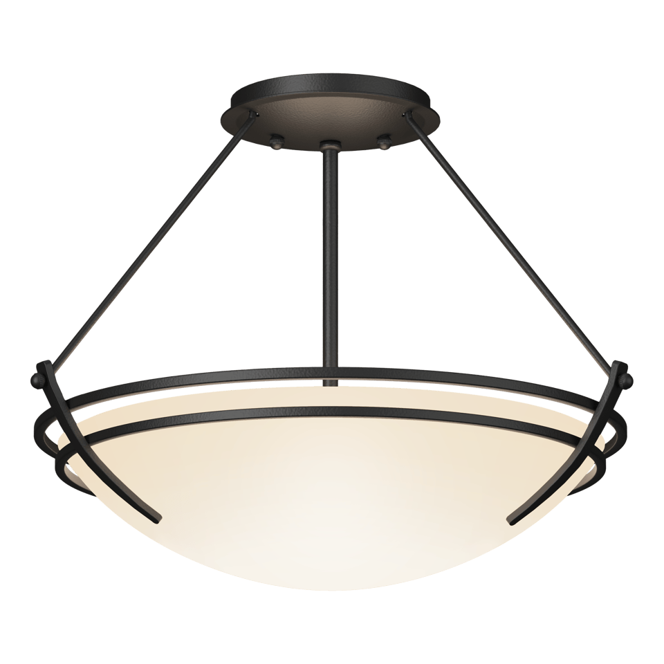 Hubbardton Forge Presidio Tryne 2-Light Semi-Flush Mount - Dimmable, Multiple Finish Options, Artisan Crafted