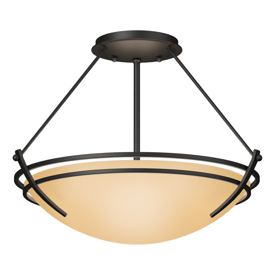 Hubbardton Forge Presidio Tryne 2-Light Semi-Flush Mount - Dimmable, Multiple Finish Options, Artisan Crafted