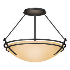 Hubbardton Forge Presidio Tryne 2-Light Semi-Flush Mount - Dimmable, Multiple Finish Options, Artisan Crafted