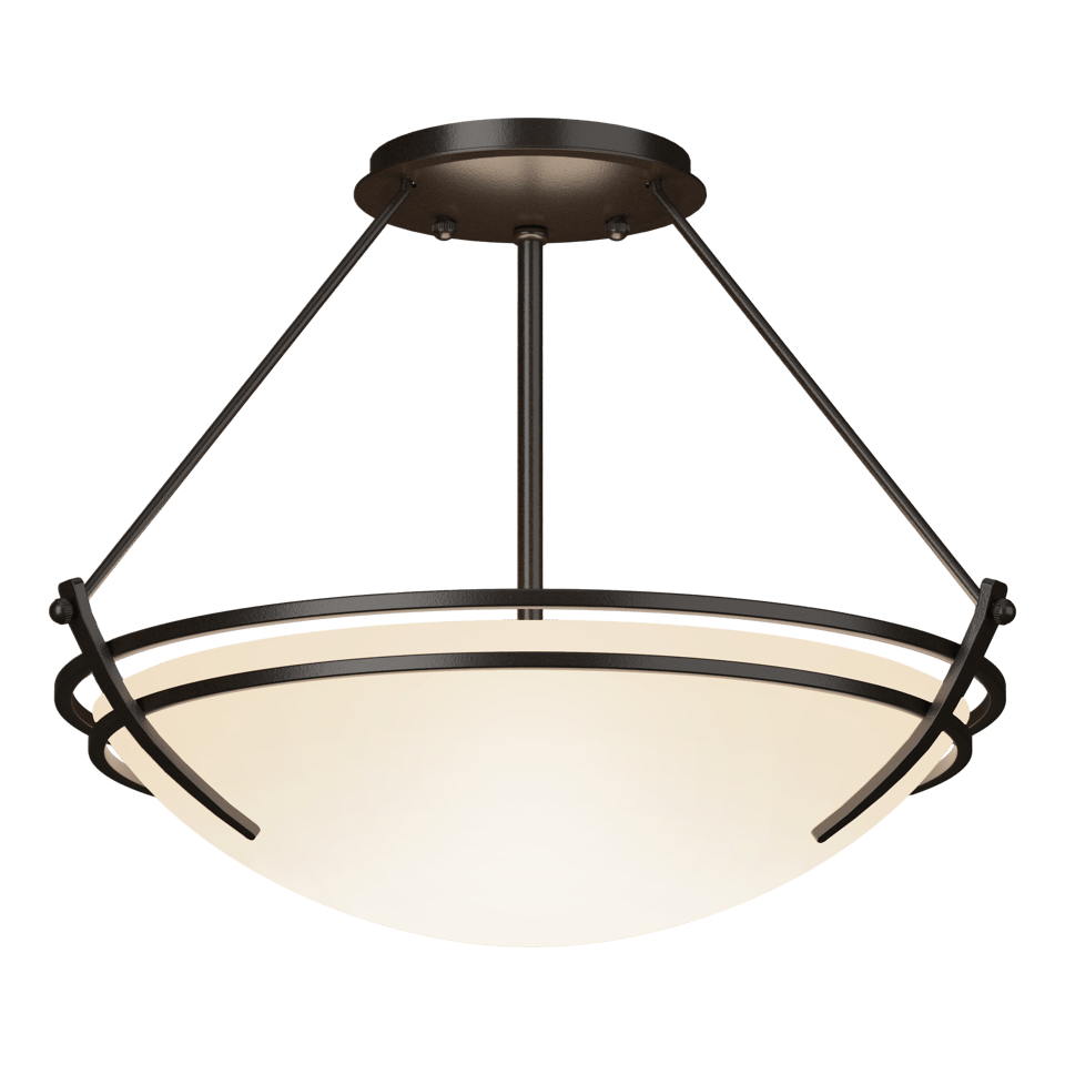 Hubbardton Forge Presidio Tryne 2-Light Semi-Flush Mount - Dimmable, Multiple Finish Options, Artisan Crafted