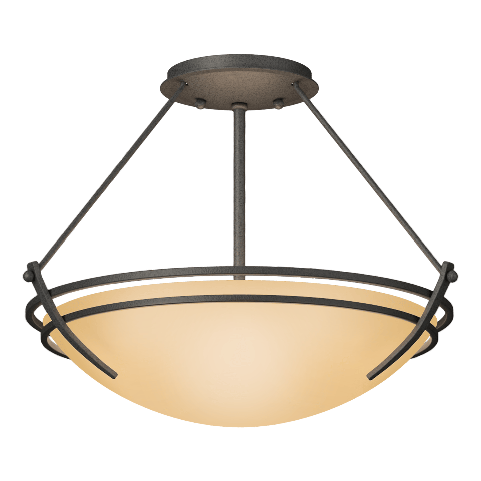 Hubbardton Forge Presidio Tryne 2-Light Semi-Flush Mount - Dimmable, Multiple Finish Options, Artisan Crafted