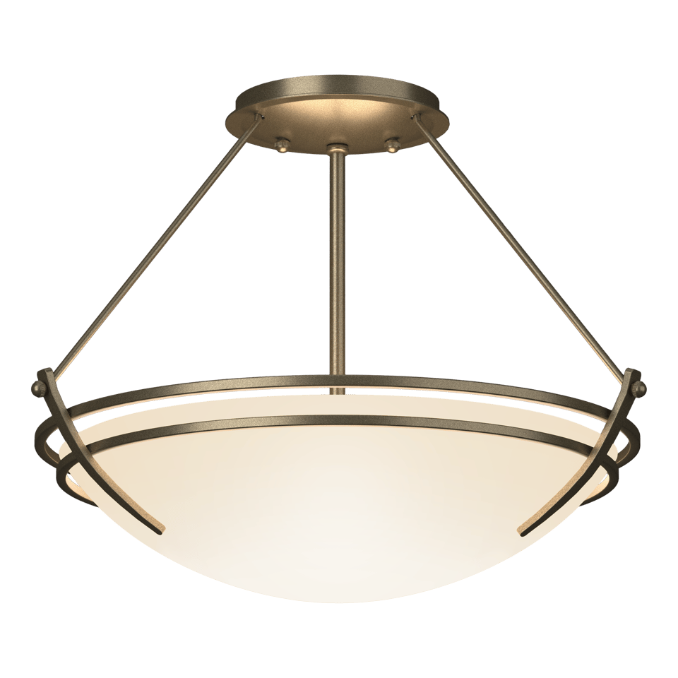 Hubbardton Forge Presidio Tryne 2-Light Semi-Flush Mount - Dimmable, Multiple Finish Options, Artisan Crafted