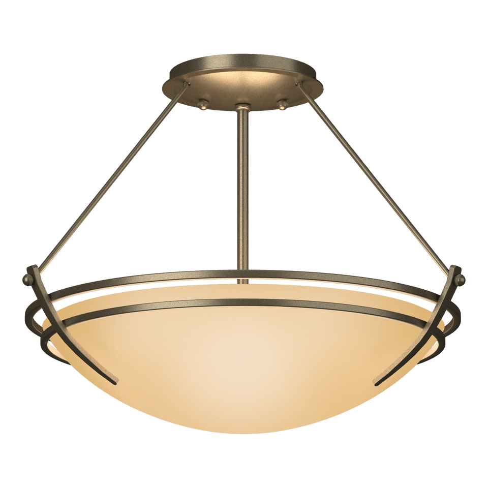 Hubbardton Forge Presidio Tryne 2-Light Semi-Flush Mount - Dimmable, Multiple Finish Options, Artisan Crafted