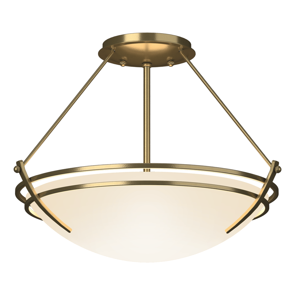 Hubbardton Forge Presidio Tryne 2-Light Semi-Flush Mount - Dimmable, Multiple Finish Options, Artisan Crafted