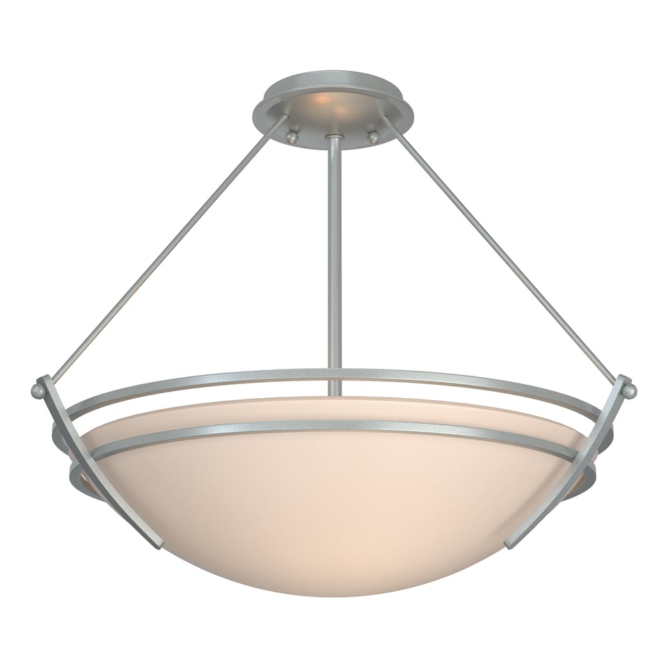 Hubbardton Forge Presidio Tryne Semi-Flush Fixture, Handcrafted, Dimmable, 3-Bulb, Vermont Made