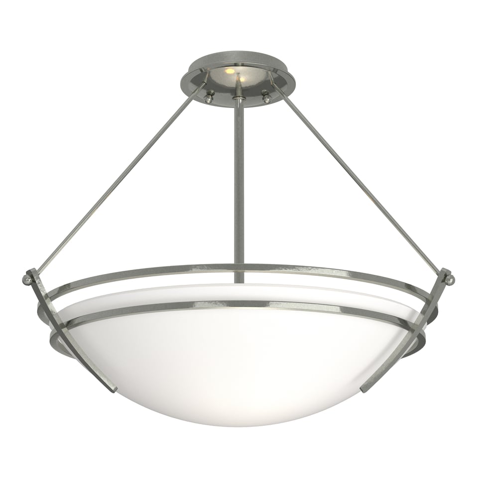 Hubbardton Forge Presidio Tryne Semi-Flush Fixture, Handcrafted, Dimmable, 3-Bulb, Vermont Made