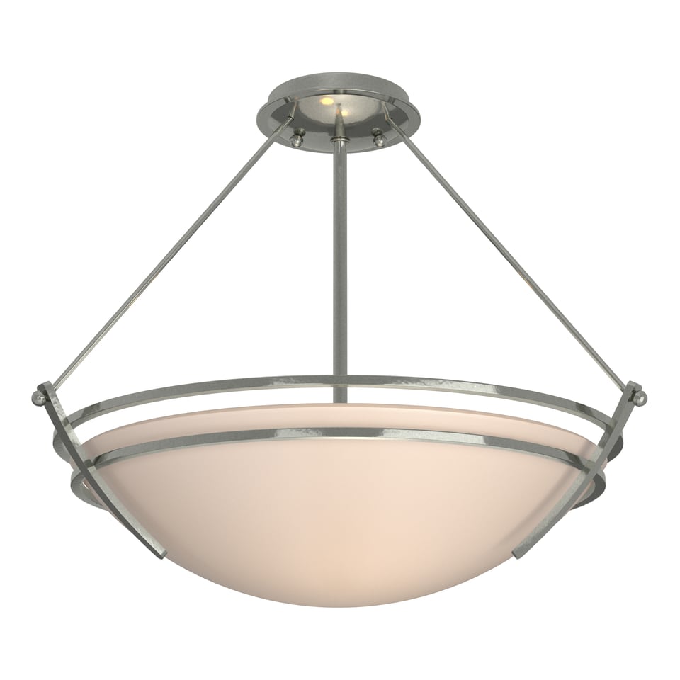 Hubbardton Forge Presidio Tryne Semi-Flush Fixture, Handcrafted, Dimmable, 3-Bulb, Vermont Made