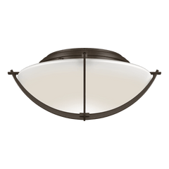 Hubbardton Forge Compass Flush Mount Ceiling Light, Dimmable 60W, Versatile Finish Options, Opal Glass