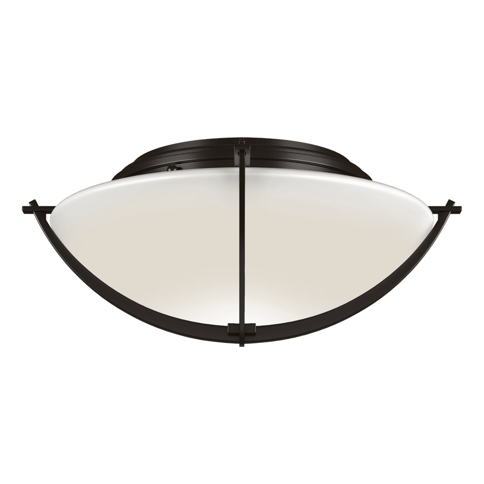 Hubbardton Forge Compass Flush Mount Ceiling Light, Dimmable 60W, Versatile Finish Options, Opal Glass