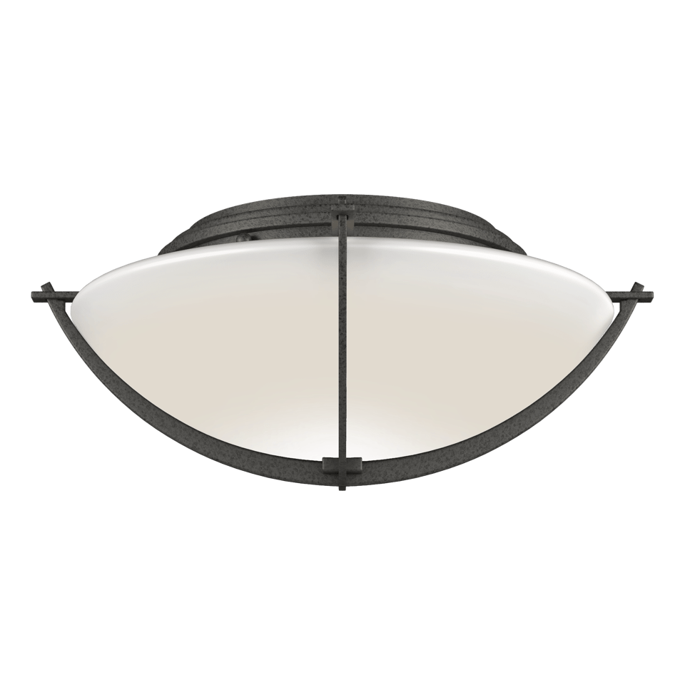 Hubbardton Forge Compass Flush Mount Ceiling Light, Dimmable 60W, Versatile Finish Options, Opal Glass