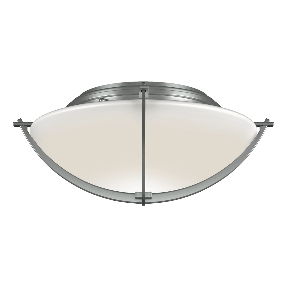 Hubbardton Forge Compass Flush Mount Ceiling Light, Dimmable 60W, Versatile Finish Options, Opal Glass