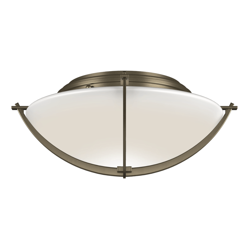 Hubbardton Forge Compass Flush Mount Ceiling Light, Dimmable 60W, Versatile Finish Options, Opal Glass