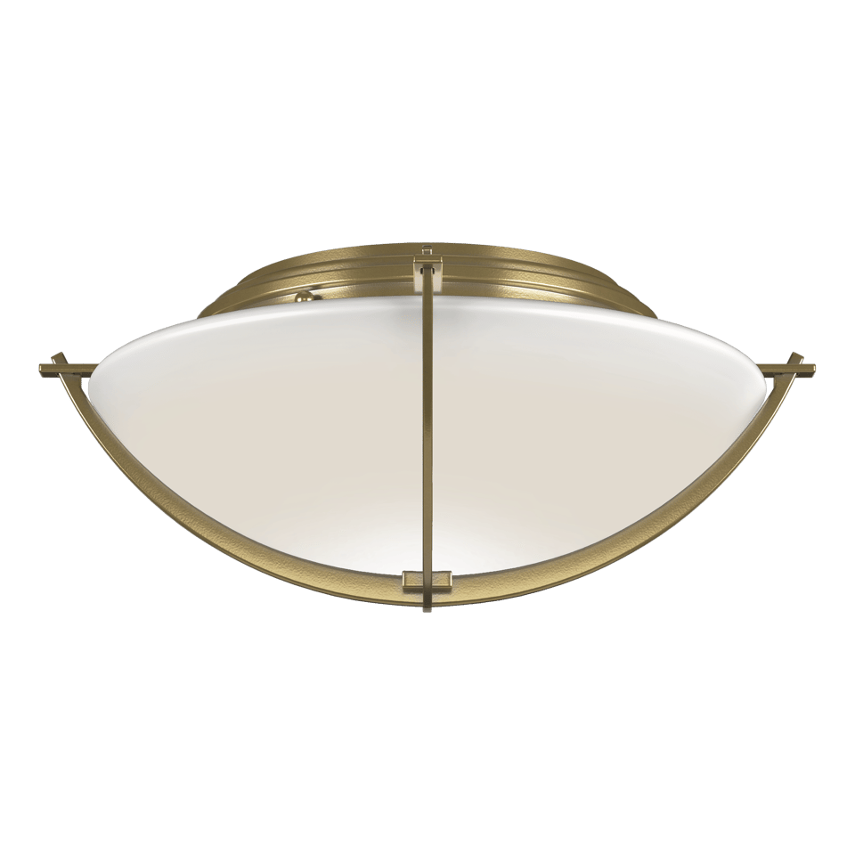 Hubbardton Forge Compass Flush Mount Ceiling Light, Dimmable 60W, Versatile Finish Options, Opal Glass