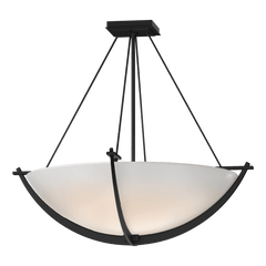 Compass Large Semi-Flush Ceiling Light by Hubbardton Forge, Dimmable, Handcrafted Glass Shade, 3 Bulb E26