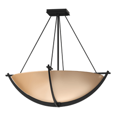 Compass Large Semi-Flush Ceiling Light by Hubbardton Forge, Dimmable, Handcrafted Glass Shade, 3 Bulb E26