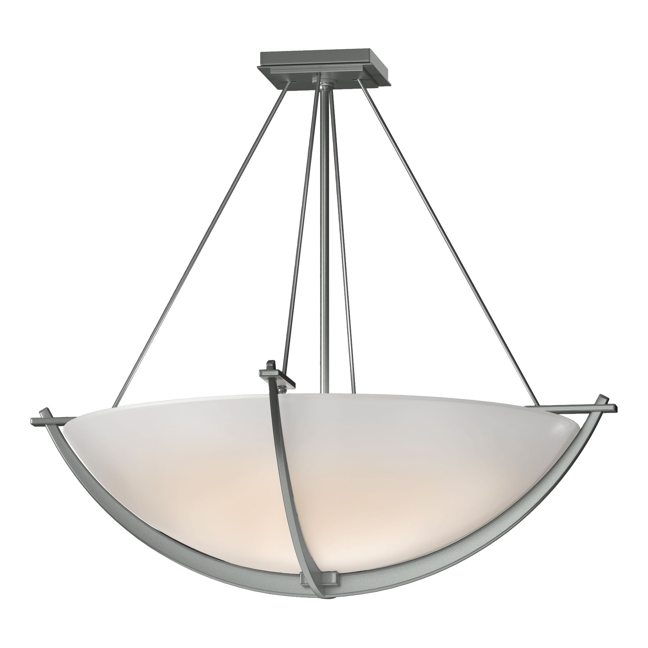 Compass Large Semi-Flush Ceiling Light by Hubbardton Forge, Dimmable, Handcrafted Glass Shade, 3 Bulb E26